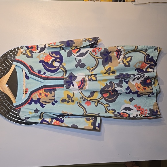 Boden Dresses & Skirts - Boden Cotton Tunic Floral 3/4 Sleeved Multicolored Midi Dress NWOT